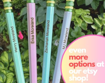 Personalized Pencils | Custom Engraved | Ticonderoga Pastel | Teacher Gifts  | Made by a Teacher | Class Gift | Back to School **FREE SHIP**