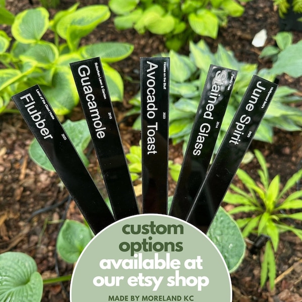 Modern Custom Acrylic Plant Tags | Engraved Acrylic | 11" Tall | Custom Garden Stakes | Plant Marker | Plant Sign | Plant Tag | *FREE SHIP*