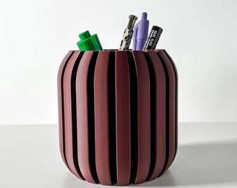 The "Unra” Pen Pencil Holder | Office Desk Work From Home Decor | Pick Your Color | Pen Holder Cup | Custom Desk Organizer | 3D Printed