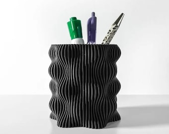 The "Muxel” Pen Pencil Holder | Office Desk Work From Home Decor | Pick Your Color | Pen Holder Cup | Custom Desk Organizer | 3D Printed