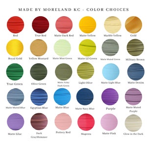 May include: A color chart showing 24 different colors of cord, including red, green, blue, yellow, and purple. The colors are arranged in a grid with the name of each color printed below it.
