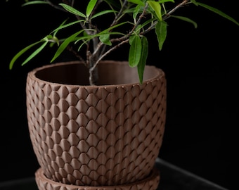 Dragonscale Planter Pot | Succulent House Plant | Home Office Decor | 3D Gift | Custom Color | EcoFriendly | 3&quot; 4&quot; 5&quot; 6&quot; 7&quot; 8&quot; 8.5&quot; Indoor