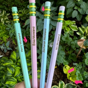 Ticonderoga PASTEL Personalized Pencils Custom Engraved | Add Emoji | Gift Appreciation Student Teacher | Individual Engraving | Free Ship