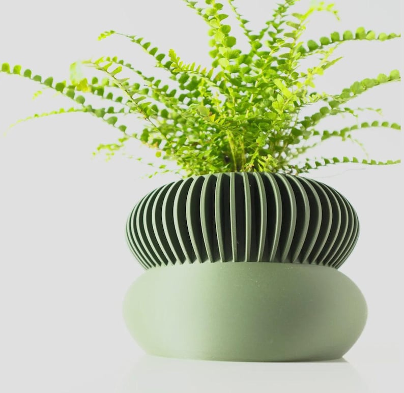 Two Tone "Elomi" Planter Modern Plant Pot | Succulent House Plant | Home Office Decor | 3D | Gift | Eco-Friendly|3" 4" 5' 6" Indoor Pot afbeelding 2