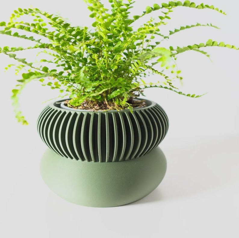 Two Tone "Elomi" Planter Modern Plant Pot | Succulent House Plant | Home Office Decor | 3D | Gift | Eco-Friendly|3" 4" 5' 6" Indoor Pot afbeelding 1