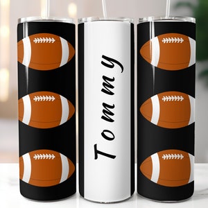 Benutzerdefinierte Fußball 20 Unzen Skinny Tumbler Sublimation Design | Fußball Becher Wrap |Gerade Becher Wrap |Personalisierte Becher |Fußball Becher