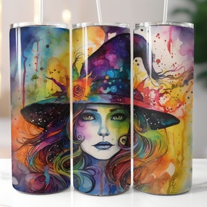 Witch Alcohol Ink 20 oz Skinny Tumbler Sublimation Design | Digital download | Straight tumbler wrap png | Instant download | png file