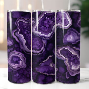 Purple Geode Seamless Pattern Tumbler Sublimation Design | Digital download | Straight tumbler wrap png | Instant download | png file