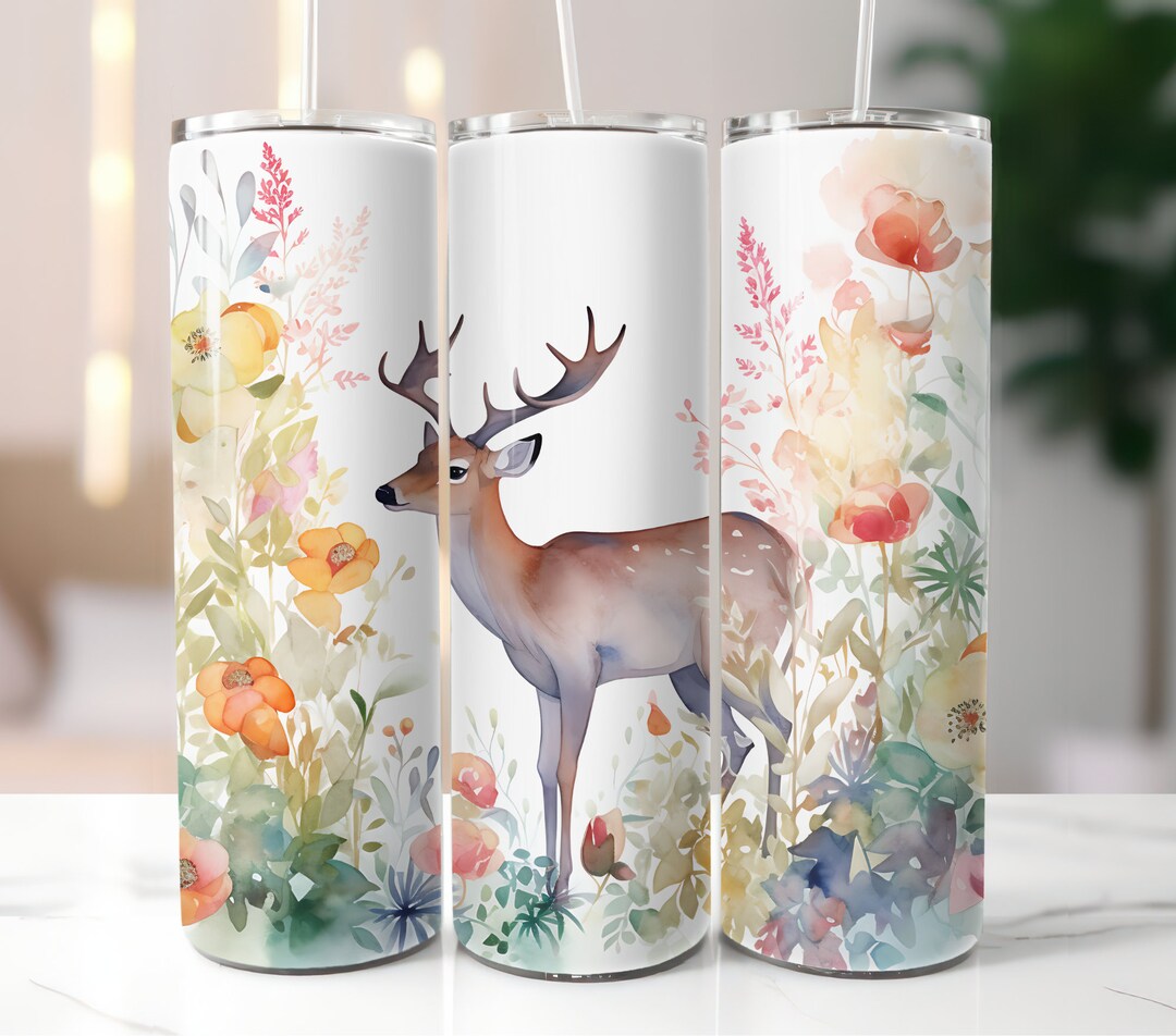 Deer 20 Oz Skinny Tumbler Sublimation Design | Deer Tumbler Wrap ...