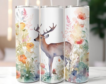 Deer 20 oz Skinny Tumbler Sublimation Design | Deer tumbler wrap |Digital download | Straight tumbler wrap png | Instant download | png file