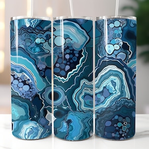Blue Geode 20 oz Skinny Tumbler Sublimation Design | Digital download | Straight tumbler wrap png | Instant download | png file