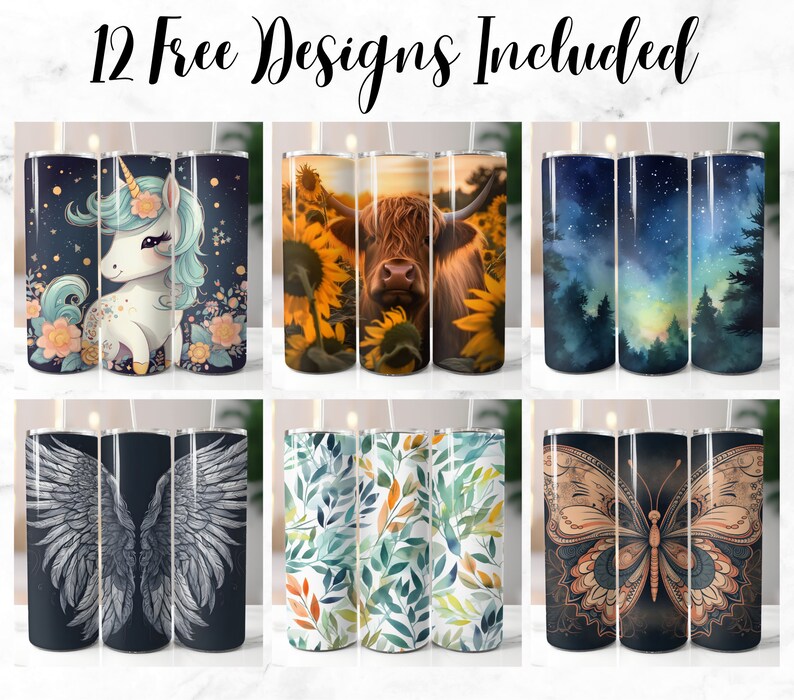 Panda Watercolor 20 Oz Skinny Tumbler Sublimation Design Digital ...