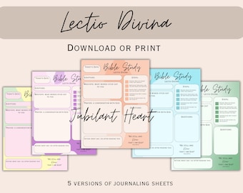 Catholic Lectio Divina Bible Reading Template (printable or downloadable)