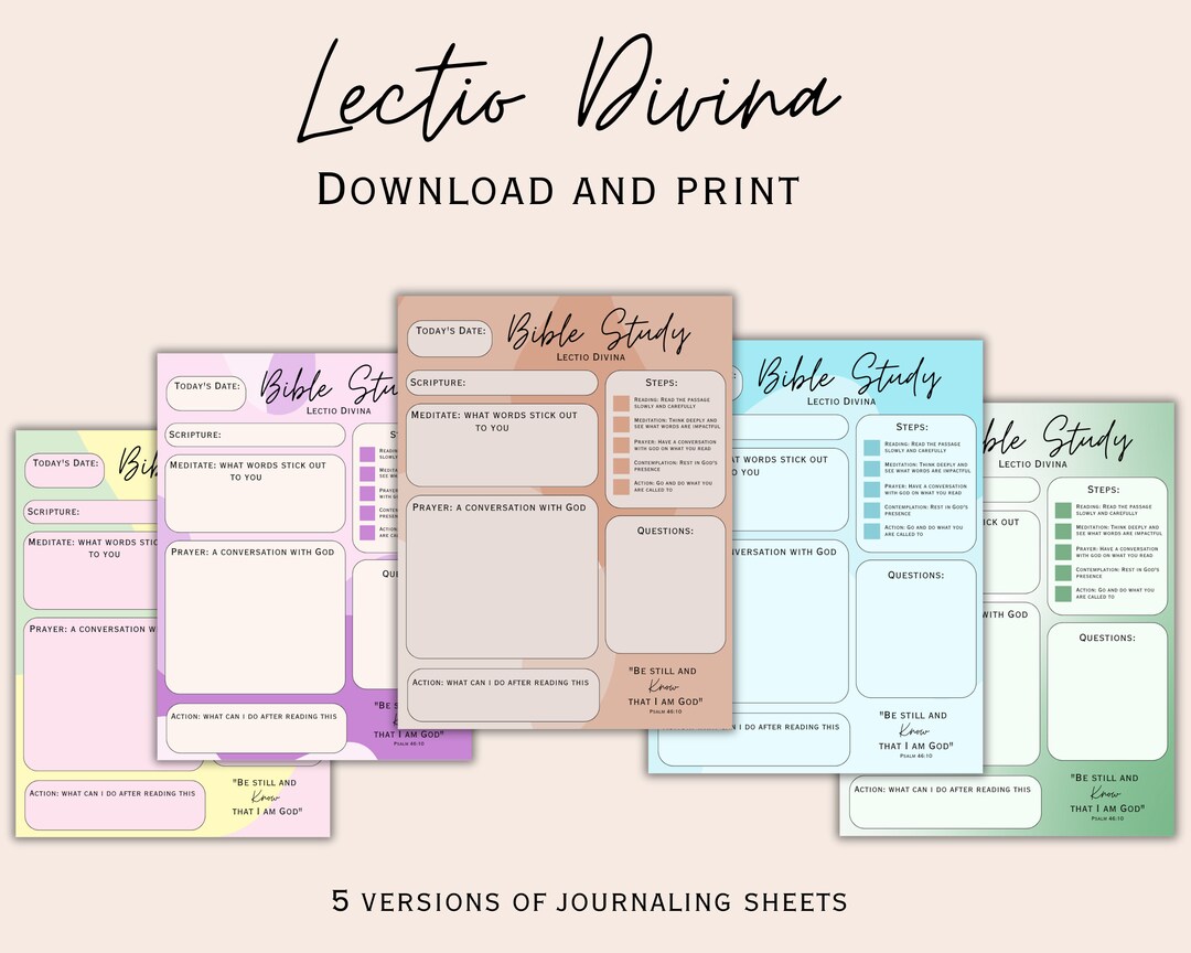 Catholic lectio divina bible reading template printable or etsy
