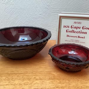 Ruby red Avon decorative bowls 1876 Cape Cod Collection