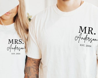 Engagement Gift, Custom Bride Shirt, Comfort Colors, Honeymoon Shirt, Gift for Groom, Bride Groom Shirt, Gift for Bride, Future Mrs Shirt