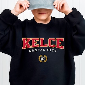 Youth Kelce Shirt, Chiefs Youth, Travis Kelce Shirt, KC Crewneck, Kids KC Chiefs, Kansas City Football, Chiefs Sweatshirt, Travis Kelce Kids