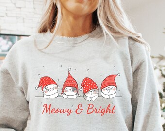 Christmas Cat Sweatshirt, Christmas Cat Shirt, Christmas Sweatshirt, Cat Christmas Shirt, Cat Lover Sweatshirt, Cat Mom Sweatshirt, Cat Shir