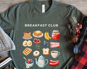 Breakfast Club Shirt, Pancake Shirt, Breakfast Shirt, Brunch Shirt, Cute Breakfast Shirt, Funny Food Shirt, Pancake Lover Shirt, Bagel Shirt