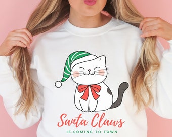 Christmas Cat Sweatshirt, Christmas Cat Shirt, Christmas Sweatshirt, Cat Christmas Shirt, Cat Lover Sweatshirt, Cat Mom Sweatshirt, Cat Shir