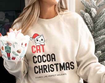 Christmas Cat Sweatshirt, Christmas Cat Shirt, Christmas Sweatshirt, Cat Christmas Shirt, Cat Lover Sweatshirt, Cat Mom Sweatshirt, Cat Shir