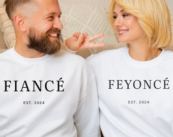 Matching Engaged Sweatshirts, Fiance Sweatshirt, Fiancee Sweatshirt, Fiance Shirt, Engaged Shirt, Engaged Gift for Her, Engagement Gifts