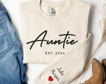 Auntie Sweatshirt, Auntie Gifts, Auntie Shirt, Gift for New Aunt, Aunt Hoodie, Cool Aunt Shirt, Aunt Gift New Baby, Cool Aunt Shirt, Auntie