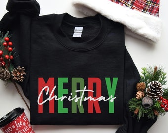 Merry Christmas Shirt, Christmas Sweatshirt, Holiday Sweatshirt, Winter Sweatshirt, Trendy Christmas Sweatshirt, Cute Christmas Sweatshirt