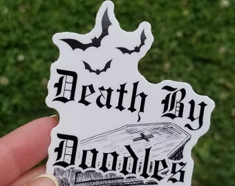 Death by Doodles Sticker/ funny grooming sticker/ dog groomer/ anti doodle