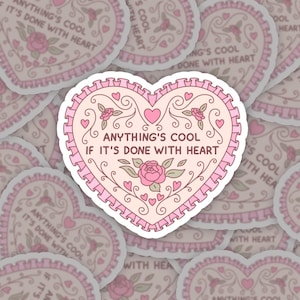 Positivity Heart, DJO - Gap Tooth Smile inspirierter Text Zitat Vinyl Aufkleber | Wasserdicht, repositionierbar