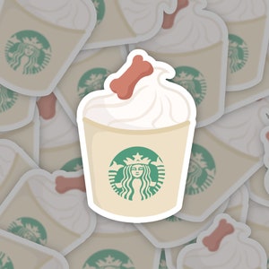 Pup Cup/Puppachino Vinyl Sticker | Water Resistant, Repositionable