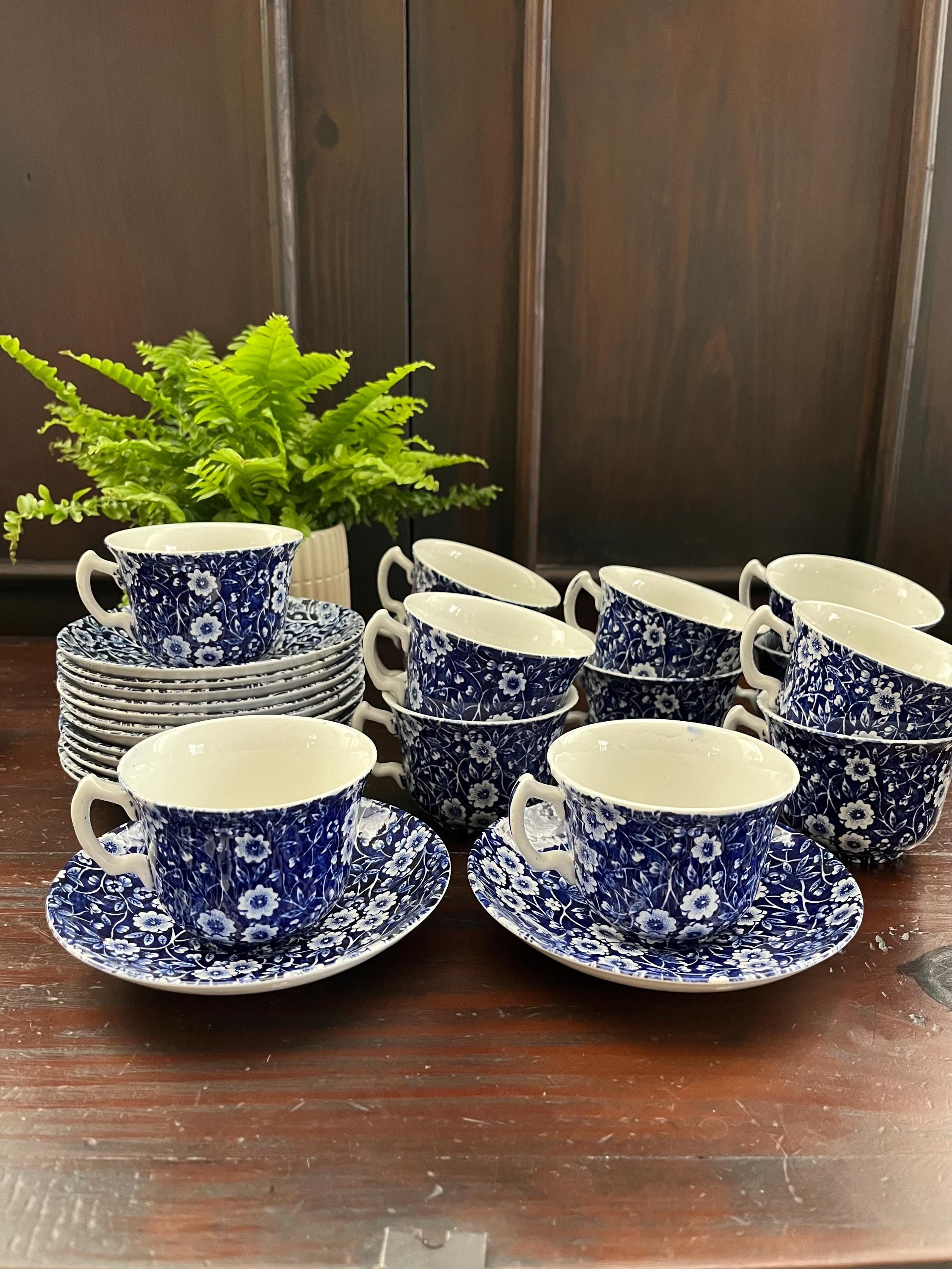Burleigh Blue Calico Mugs - Etsy