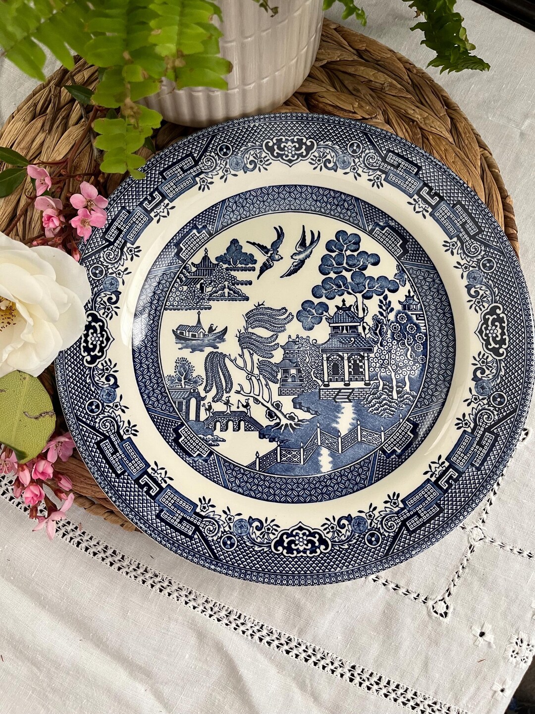 Vintage Churchill Blue Willow Dinner Plates Set of 2 - Etsy
