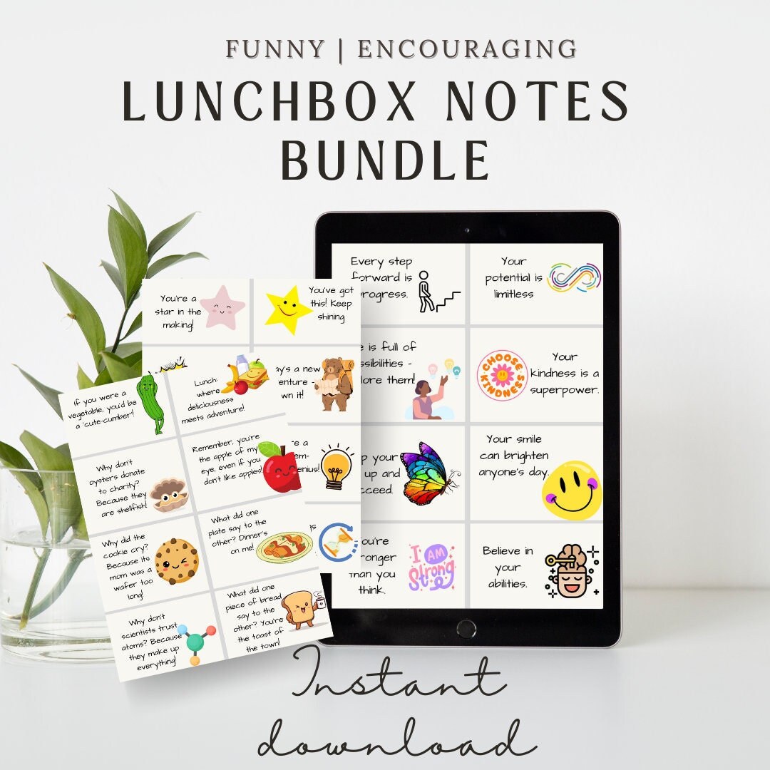 Lunchbox Notes Bundle - Funny and Encouraging (digital Downloads) - A4 ...