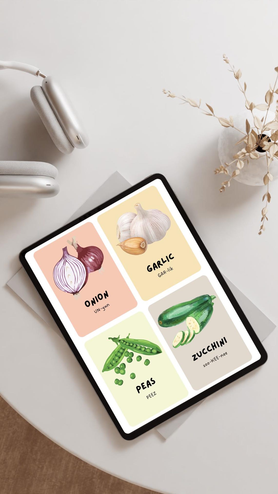 Vegetable Flashcards for Kids | English Vocabulary Cards | Preschool ...