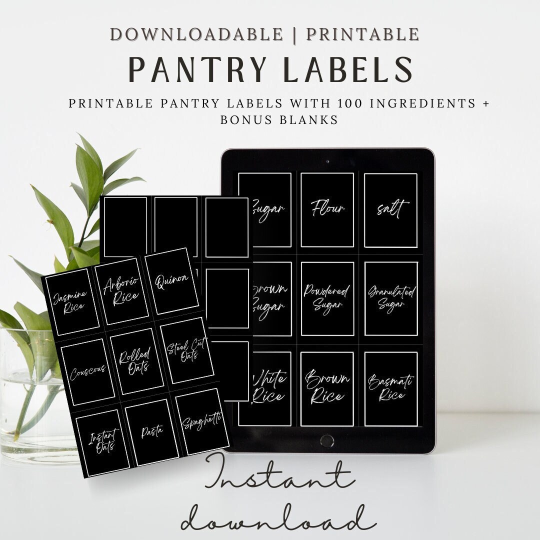 Chalkboard Pantry Labels: 100 Ingredi...