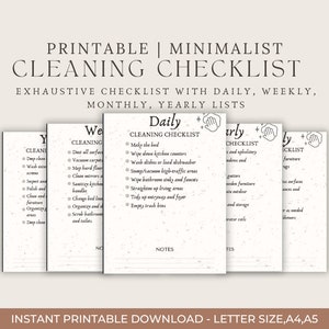 Printable Cleaning Checklist - Stay Organized with Daily, Weekly, and Monthly Cleaning Tasks
