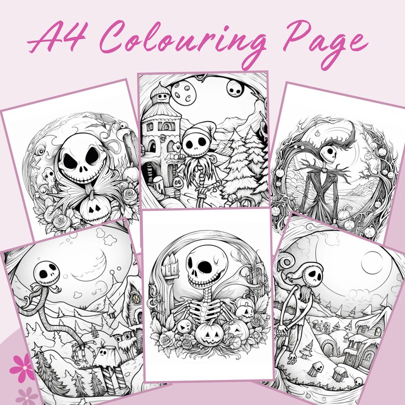 Nightmare Before Christmas Colouring Pages 12 Christmas Designs to