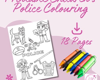 Malvorlagen für Kinder | 18 Polizei Designs zum Ausmalen | Ausmalbilder | Druckbare A4 Bögen