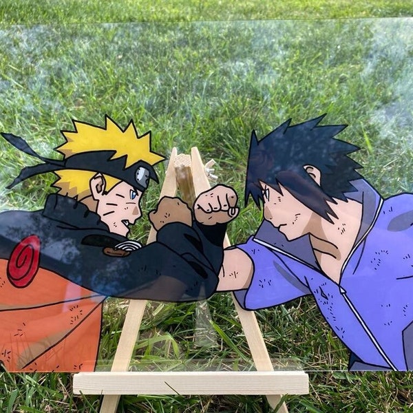 Naruto and Sasuke Glass Painting