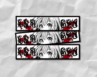 Anime Slap Sticker, Manga Sticker, Goth Car Decal, Cute Bumper Sticker, Jdm, Kawaii Car Sticker, Pc Sticker, Gothic Sticker, Emo Sticker