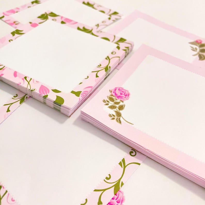 Vintage Rose Notepad Bundle | Pink Floral Memo Pad | Shabby Chic ...