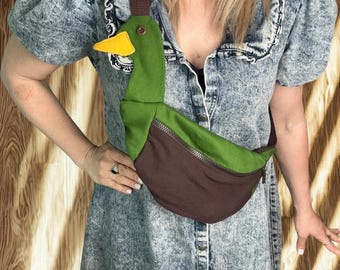 Duck Bag Sewing Pattern PDF, Cute Crossbody Bag, Fanny Pack, DIY Animal Purse Template for Beginners