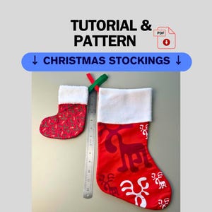 Spécial 1 dollar, modèle de bas de Noël PATRON PDF & TUTORIEL, niveau débutant