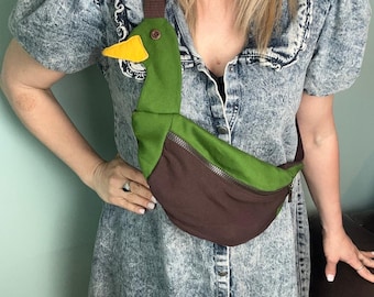 Duck Bag Sewing Pattern PDF, Cute Crossbody Bag, Fanny Pack, DIY Animal Purse Template for Beginners