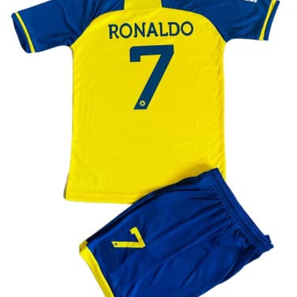 1 Stop Soccer Ronaldo CR7 Jersey Kids Uniform AL NASSR Fc Saudi Arabia