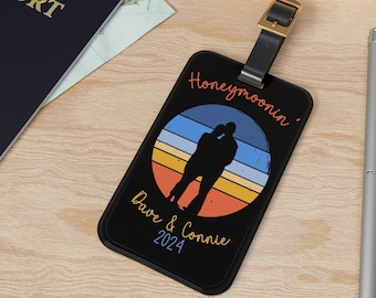 Custom Couples Luggage Tag, Suitcase Personalized Name Tag, Travel Essentials, Travel Gift for Newlyweds, Wedding Gift, Accessory for Travel