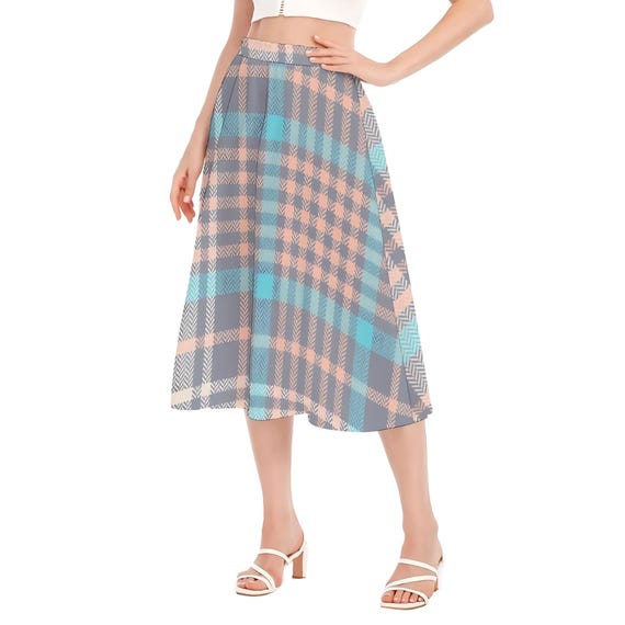 High waisted plaid skirt 2xl sale