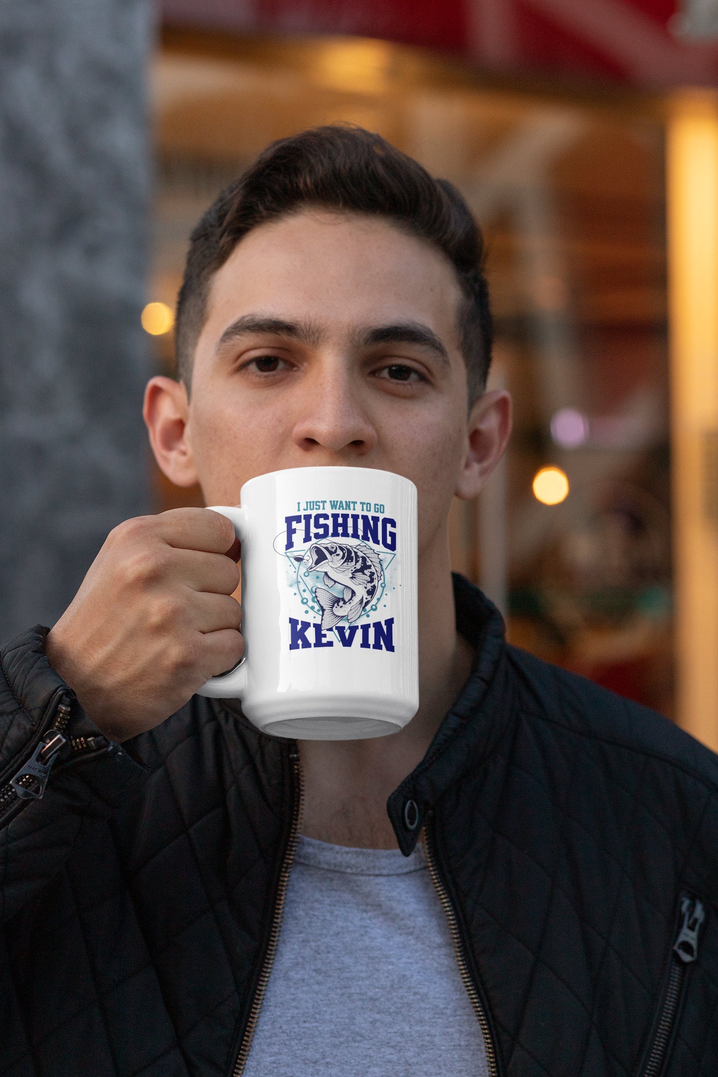 Fisherman Gift, Bass Fishing Ceramic Coffee Mug