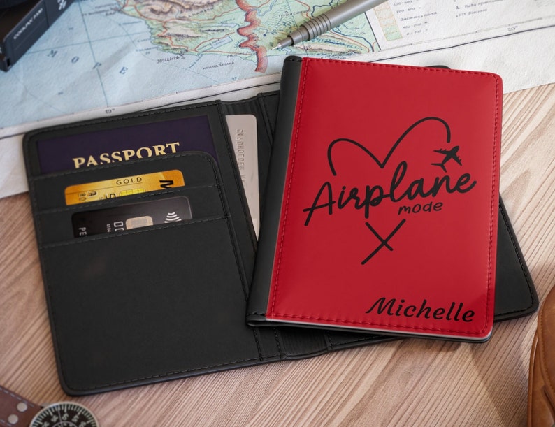 Passport Cover Personalized, Custom Red Passport Holder for Women, RFID